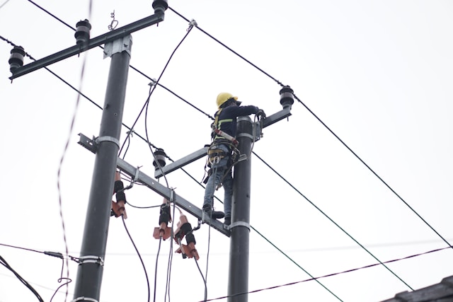 Electrical pole installation by PT. Nafita Cahaya Utama